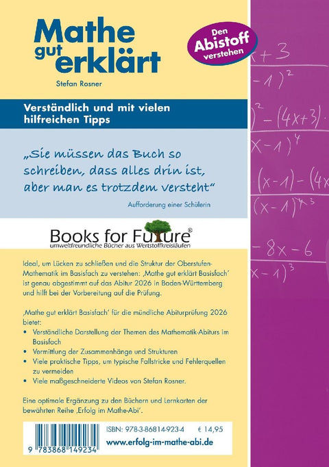 Mathe gut erklärt 2026 Basisfach Baden-Württemberg Gymnasium