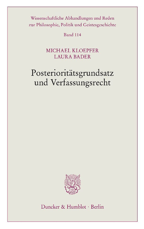 Posterioritätsgrundsatz und Verfassungsrecht