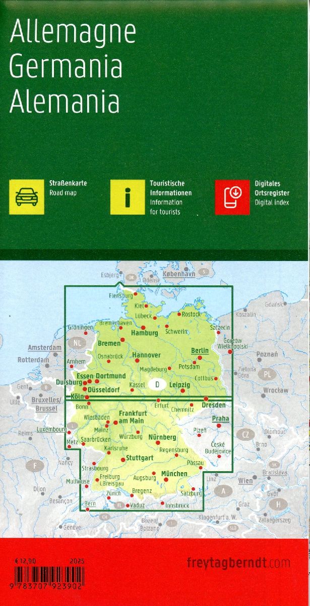 Deutschland, Straßenkarte 1:500.000, freytag & berndt (Innenansicht)