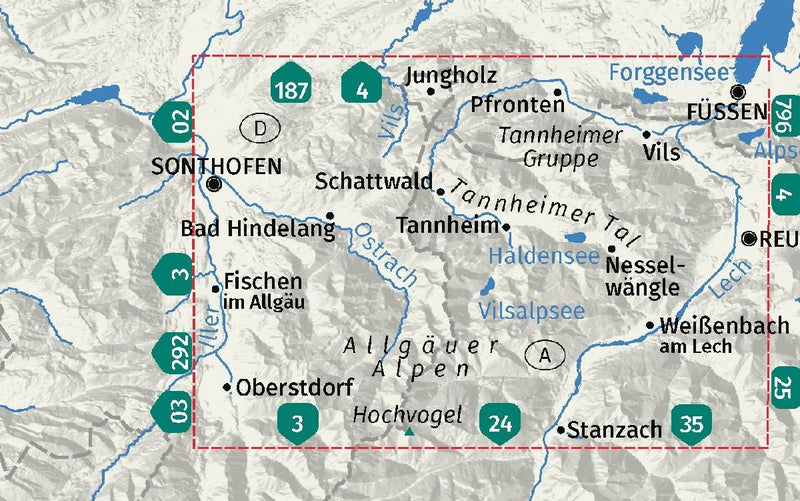 KOMPASS Wanderkarte 04 Tannheimer Tal 1:35.000 (Innenansicht)