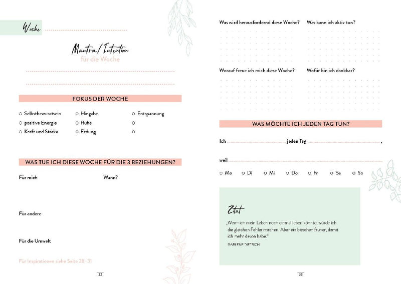 Mein Selfcare-Journal (Innenansicht)