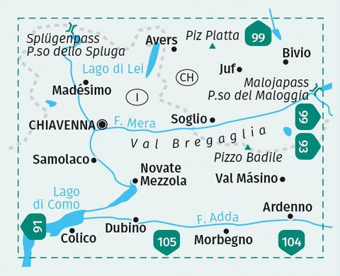 KOMPASS Wanderkarte 92 Chiavenna/Val Bregaglia 1:50.000