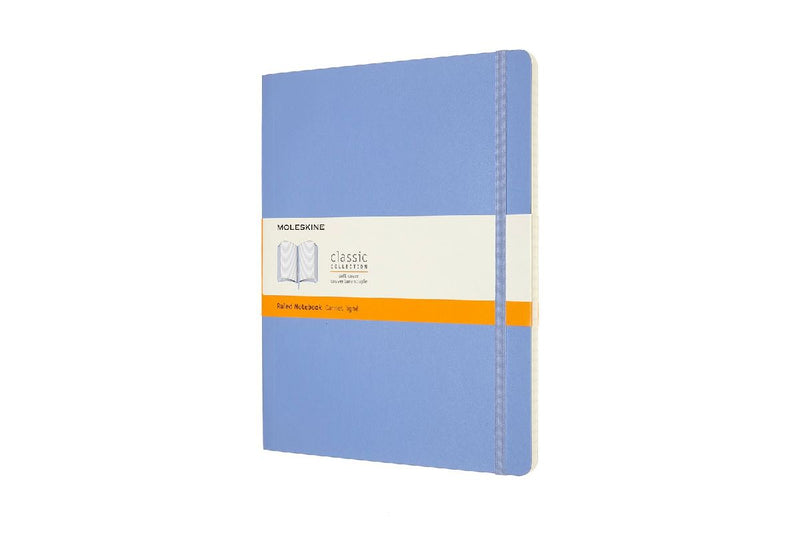 Moleskine Notizbuch XL, Liniert, Weicher Einband, Hortensien Blau