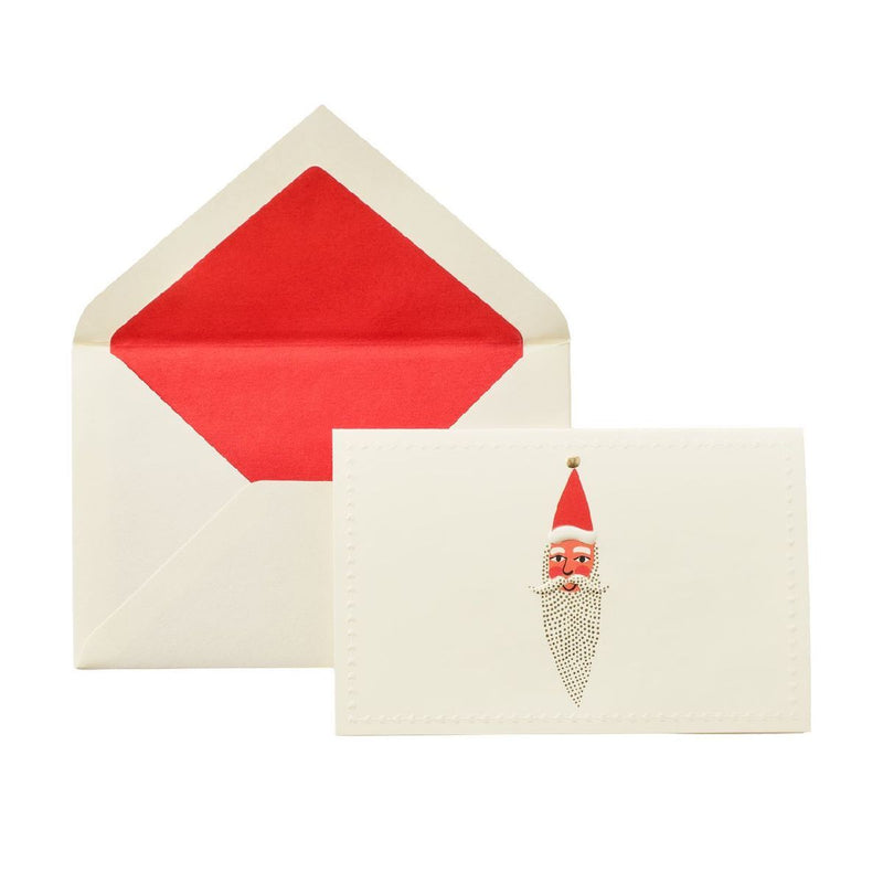 Premium Kartenset Weihnachtsmann / Rot, Prägung FSC MIX