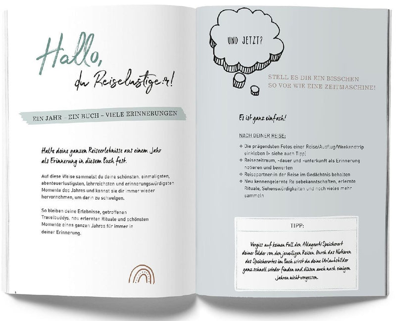 GuideMe Reisetagebuch Travel Memories "Mein Jahr" (Innenansicht)