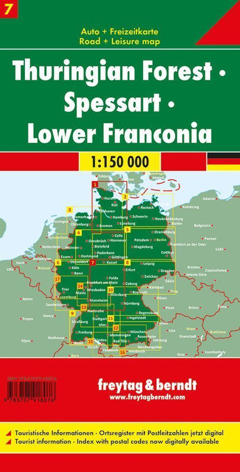 Thüringer Wald - Spessart - Unterfranken, Autokarte 1:150.000, Blatt 7