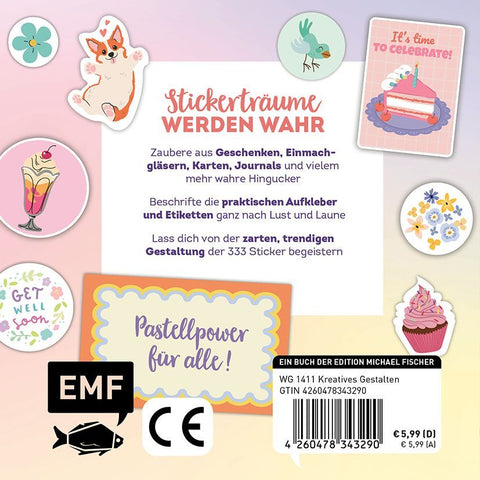 333 Sticker - Pastell-Träume: Etiketten und Aufkleber mit beschreibbarer Oberfläche
