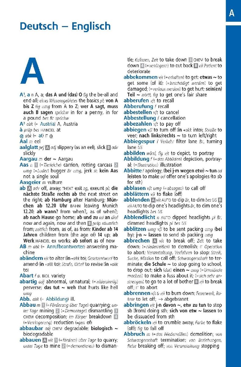 Langenscheidt Matura-Wörterbuch Englisch (Innenansicht)