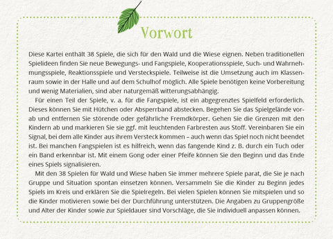 Spiele für Wald und Wiese