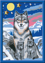 Ravensburger Malen nach Zahlen 27784 - Süße Wolfsfamilie - Kinder ab 9 Jahren (Innenansicht)