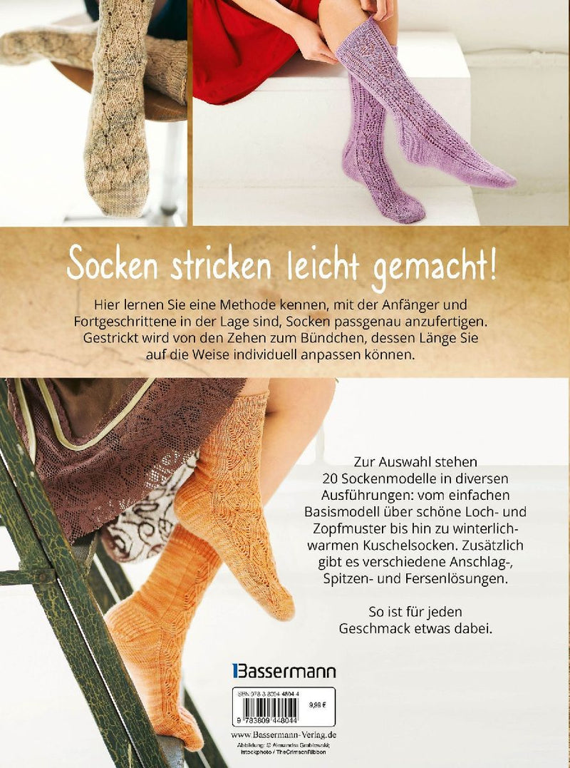 Socken stricken andersrum - Von der Spitze zum Bündchen. Die geniale Methode für passgenaues Stricken (Innenansicht)