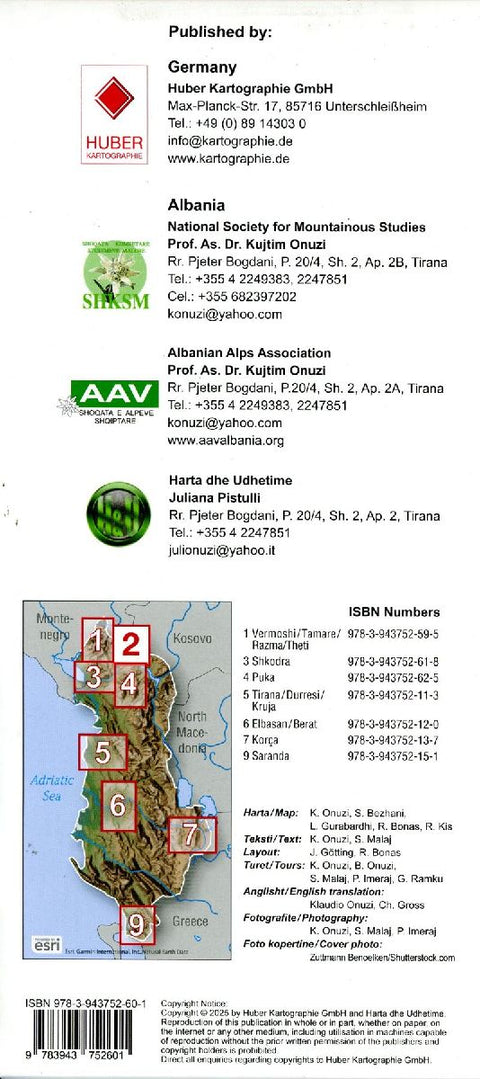 Albania hiking & biking 1:50000