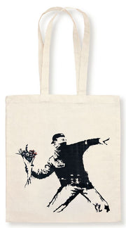 Stofftasche Banksy - Blumenwerfer