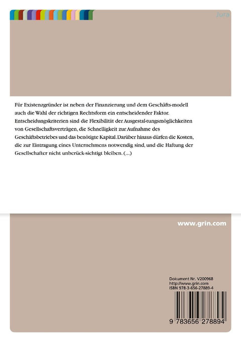 Die Unternehmergesellschaft (haftungsbeschränkt) - ein Überblick
