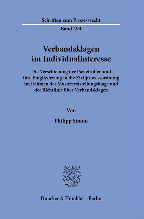 Verbandsklagen im Individualinteresse.