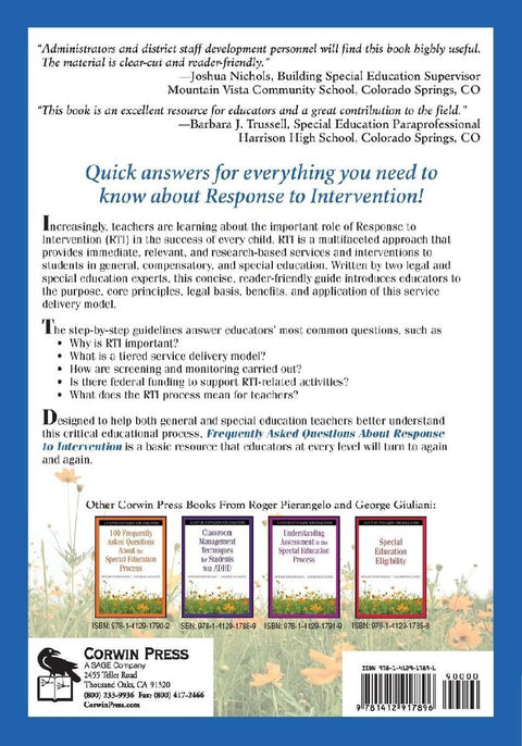 Frequently Asked Questions About Response to Intervention