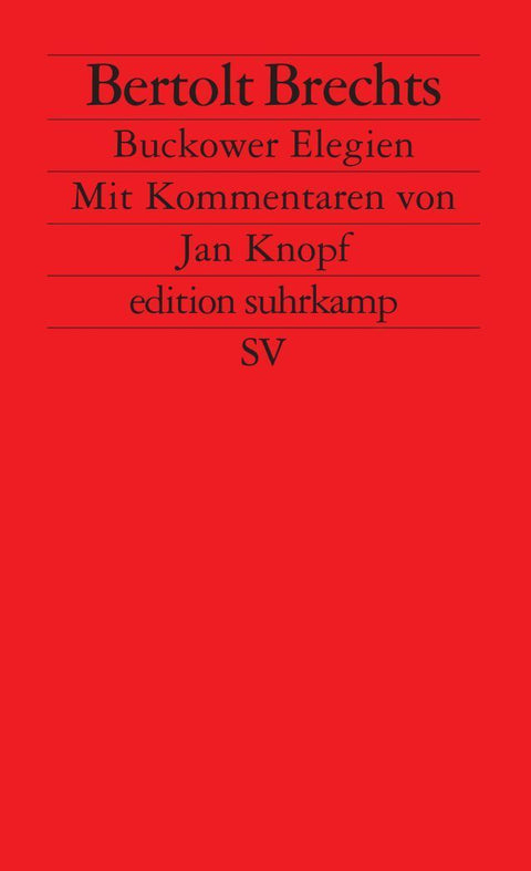 Brechts Bukower Elegien
