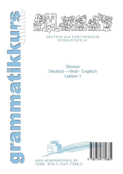 Wörterbuch Deutsch - Hindi- Englisch Niveau A1 Lektion 1