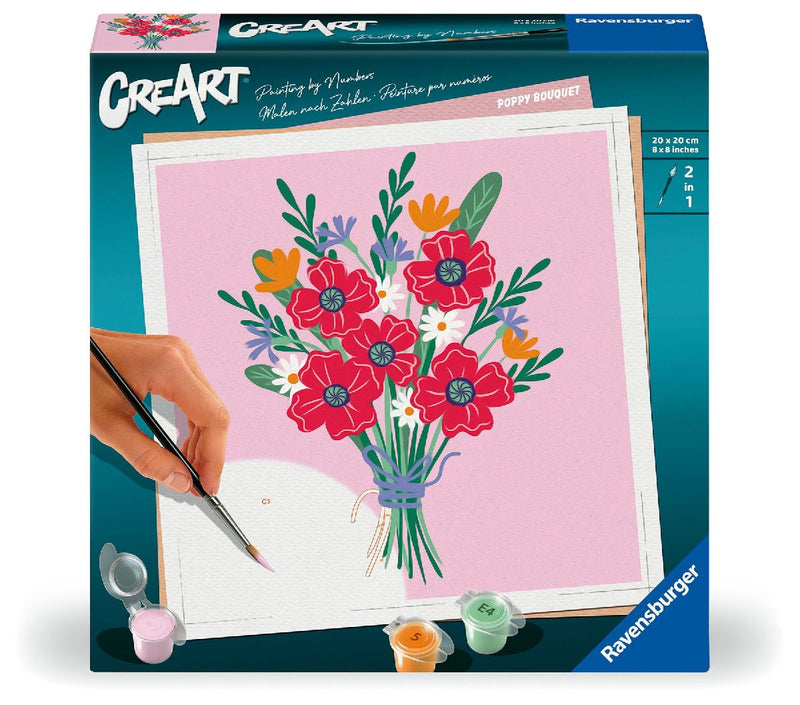 CreArt, Malen nach Zahlen Adults Trend - Mohnblumenstrauß