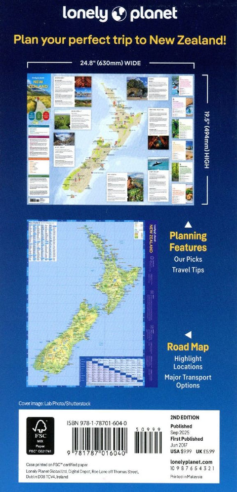 Lonely Planet New Zealand Planning Map