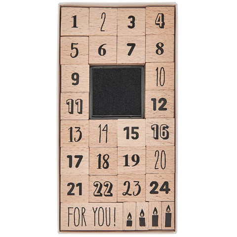Stempelset Adventskalenderzahlen FSC 100% 29 Stk