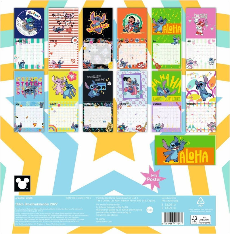 Stitch Broschurkalender 2027 (Rückseite)