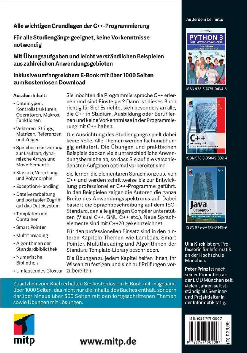 C++ Lernen und professionell anwenden (Rückseite)