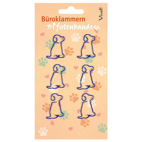 6er-Set Büroklammern 'Pfotenbande'