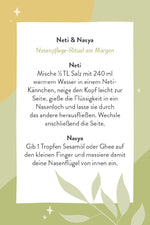 Kartenbox: Ayurveda - Leben in Balance - 64 Karten für Körper, Geist und Seele (Innenansicht)