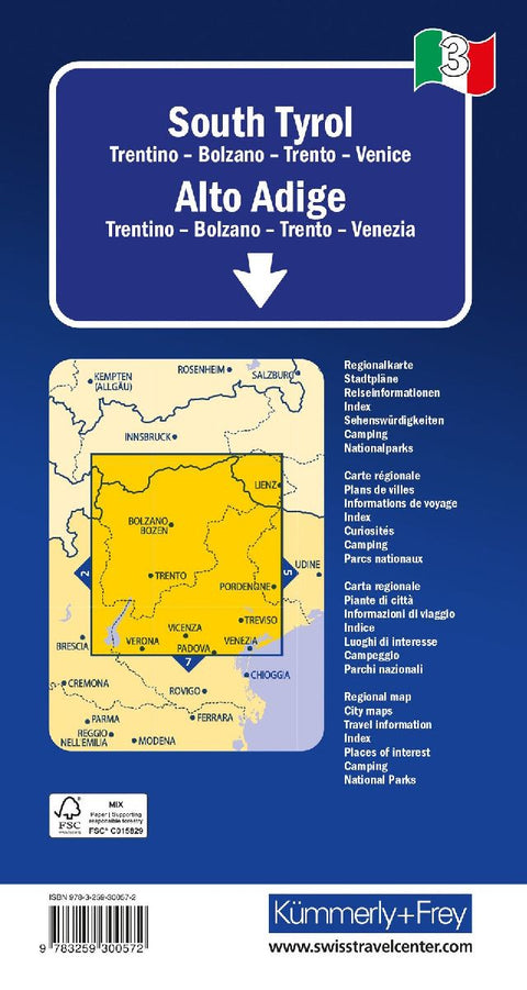 Kümmerly+Frey Regional-Strassenkarte 3 Südtirol 1:200.000