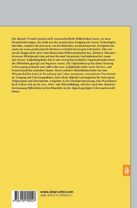 Praxishandbuch Wissenschaftliche Bibliothekar:innen