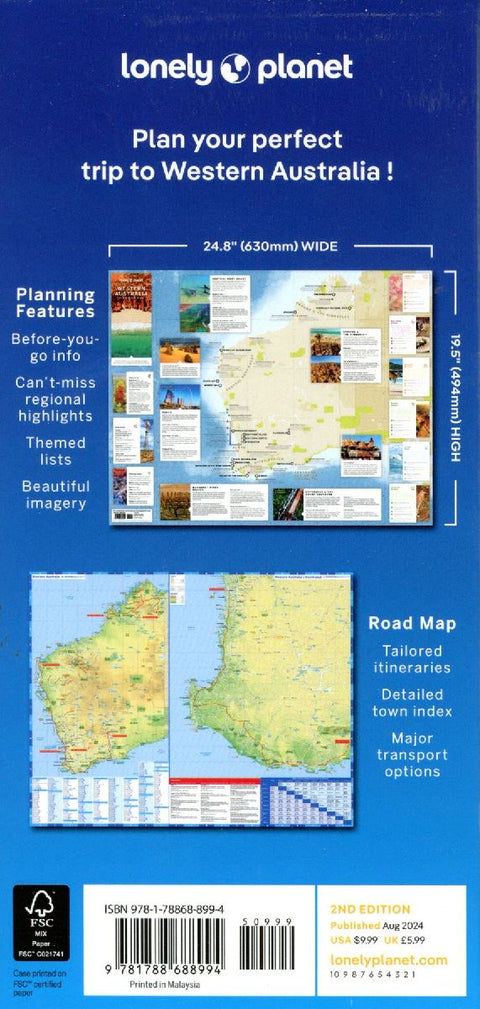 Lonely Planet Western Australia Planning Map