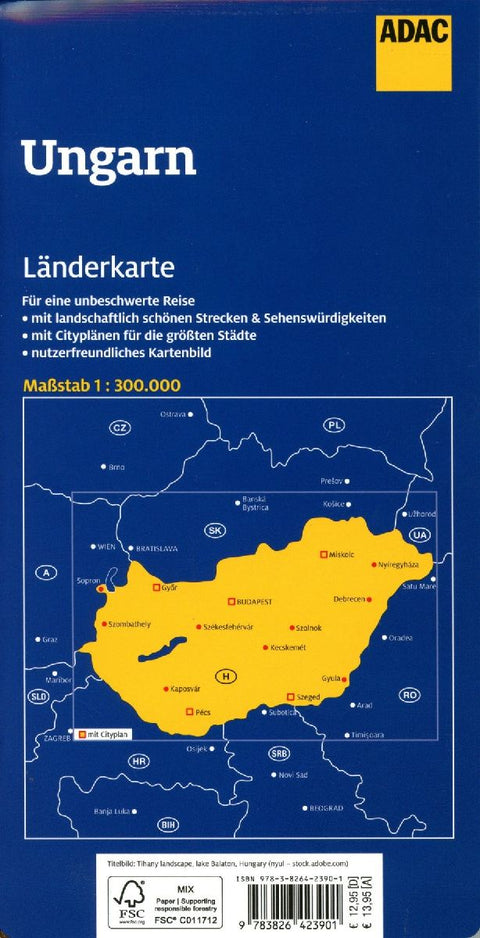 ADAC Länderkarte Ungarn 1:300.000