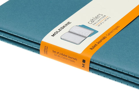 Moleskine Cahier Large/A5, 3er Set, Liniert, Lebhaftes Blau
