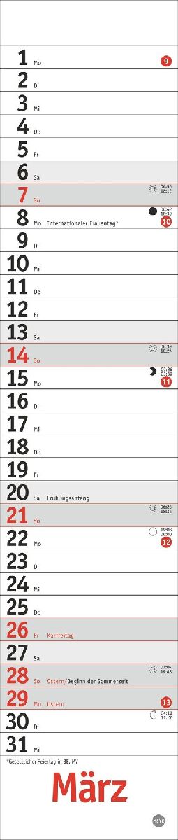 Langplaner mini, rot 2027 (Innenansicht)