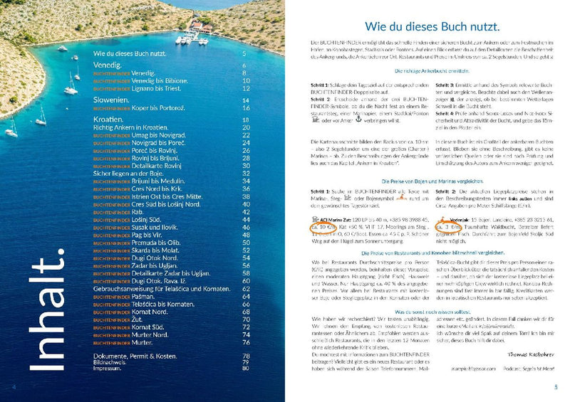 Buchtenfinder Kroatien Nord - Ausgabe 2026 (Innenansicht)