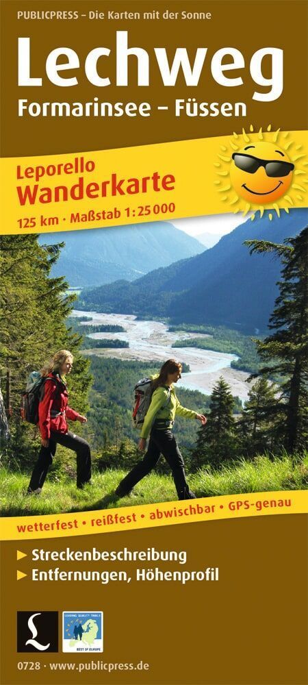 Lechweg, Formarinsee - Füssen 1:25 000