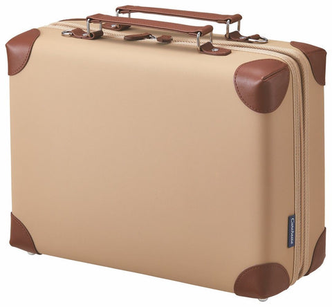 Carchette Carry Case Wide (Beige) - Japanischer Citykoffer, Aktentasche, Schultasche, mit Schultergurt | by KING JIM, Tokyo