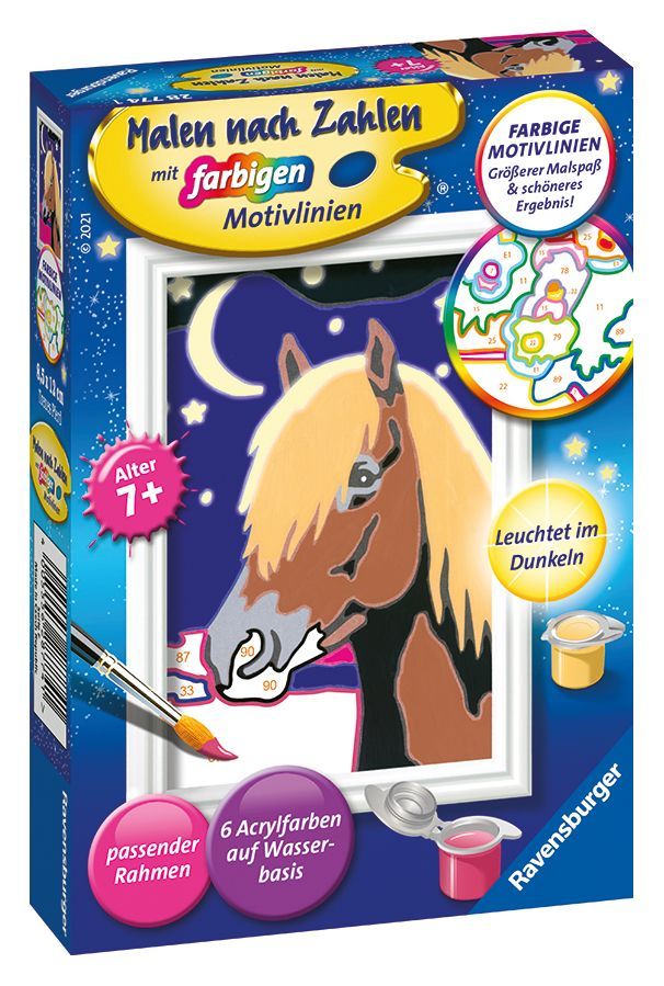 Ravensburger Malen nach Zahlen 28774 - Treues Pferd - Kinder ab 7 Jahren