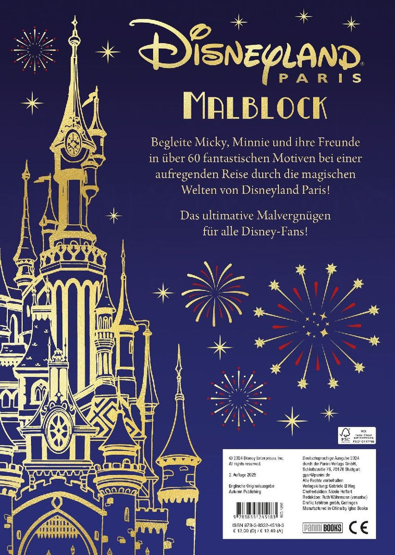 Disney: Disneyland Paris Malblock (Rückseite)