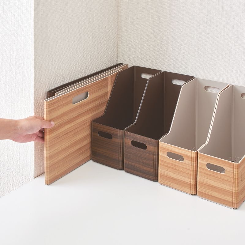 KiiNi S Long - Japanischer Stehsammler in Holzoptik (hellbraun) | by KING JIM (Innenansicht)