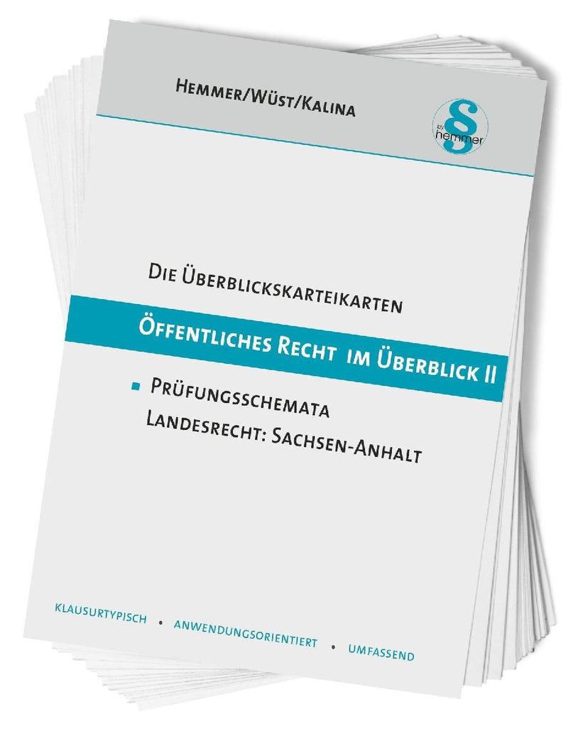 Überblickskarteikarten Öffentliches Recht im Überblick II - Sachsen-Anhalt