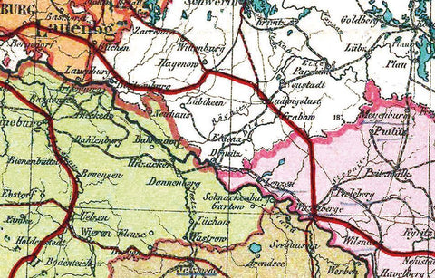 Historische Preussenkarte / DER PREUSSISCHE STAAT - 1905 [gerollt]