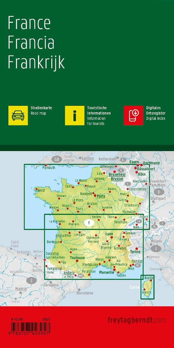 freytag & berndt Straßenkarte Frankreich 1:800.000 (Rückseite)
