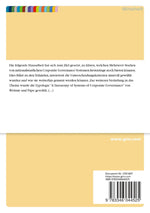 Corporate Governance Typologien. Merkmale und kritische Würdigung