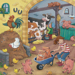 Ravensburger Kinderpuzzle - 05078 Viel los auf dem Bauernhof - Puzzle für Kinder ab 5 Jahren, mit 3x49 Teilen (Innenansicht)