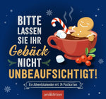 Postkarten-Adventskalender. Bitte lassen Sie Ihr Gebäck nicht unbeaufsichtigt!