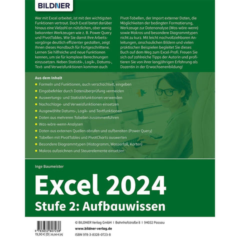 Excel 2024 - Stufe 2: Aufbauwissen