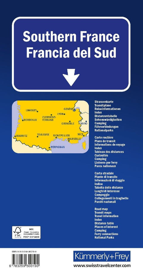 Kümmerly+Frey Strassenkarte Frankreich Süd 1:600.000