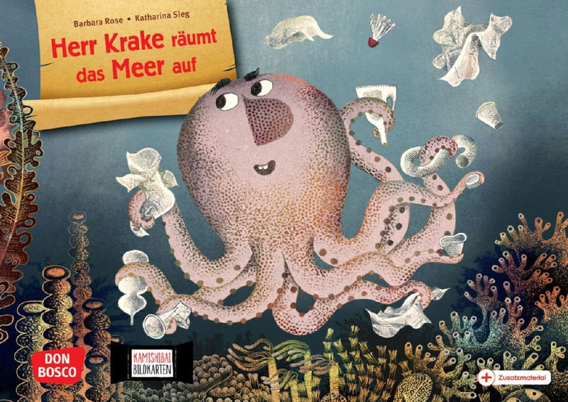 Herr Krake räumt das Meer auf. Kamishibai Bildkartenset